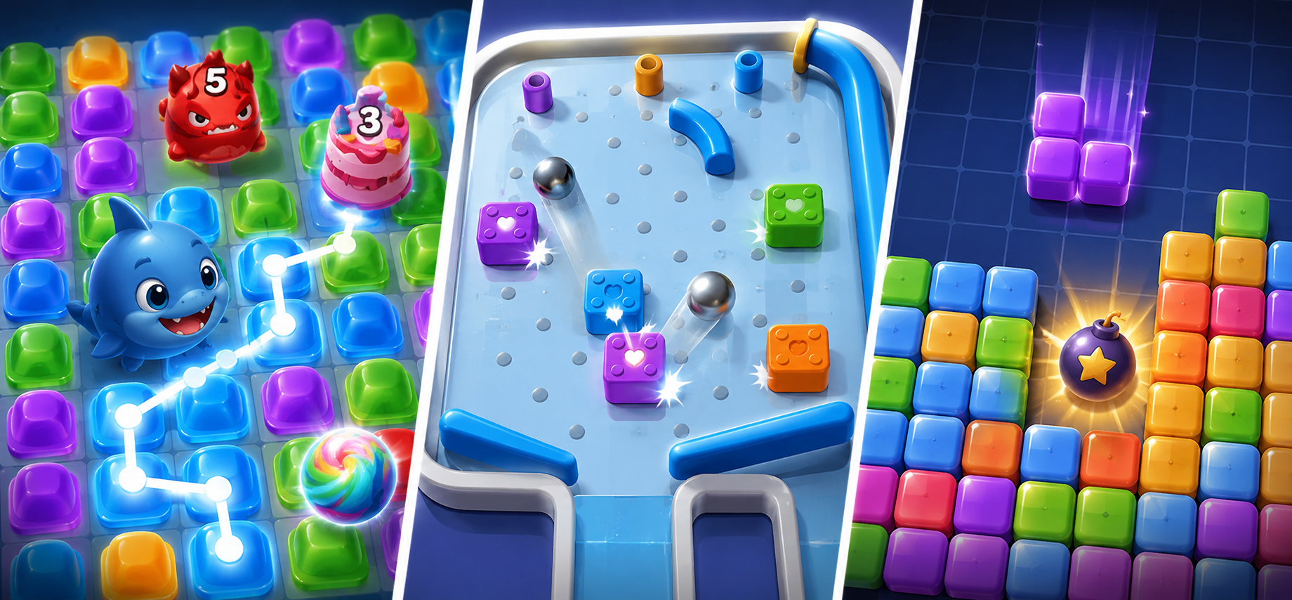 Puzzle game prototypes built with Voodoo