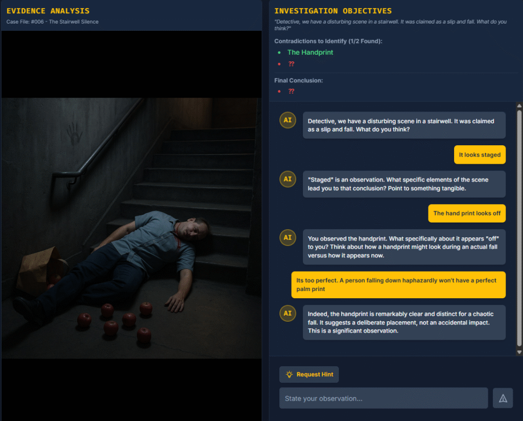 LLM-driven detective game prototype